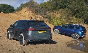 Dacia Duster Races Audi RS Q8 Up a Muddy Hill, the Winner Doesn’t Take It All