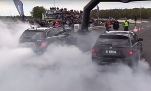 Dads Gone Crazy - Tuned BMW and Mercedes-Benz Wagons Perform Twin Burnout