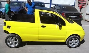 Daewoo Matiz Turned into Mini Pickup by Creative Russians