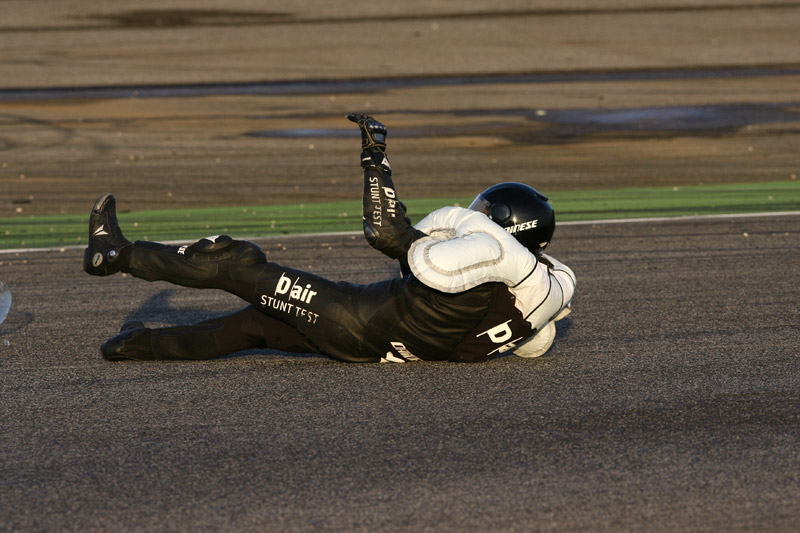 Dainese D-air Racing airbag stunt test in Adria