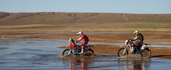 The Dakar Rally also includes wading streams