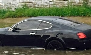 Dallas Cowboys' Greg Hardy Drives His Bentley Continental GT into Flood, Abandons It