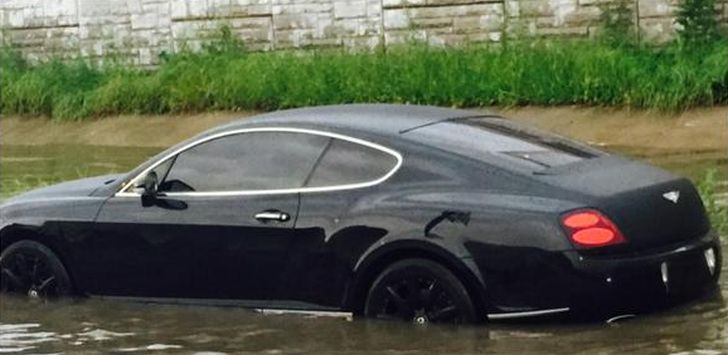  Greg Hardy Drives His Bentley Continental GT into Flood