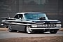 Dark 1959 Chevy Impala Has Engine Parts Sticking Out, $350K Builds Do That