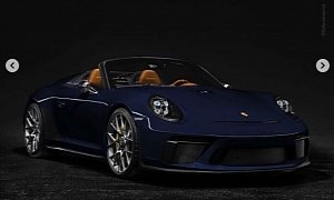 Dark Sea Blue 2019 Porsche 911 Speedster Rendered, Looks Flawless
