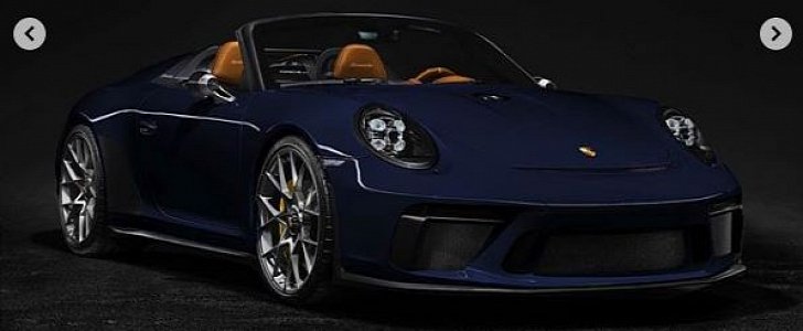 Dark Sea Blue 2019 Porsche 911 Speedster Render