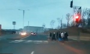 Dashcam Footage Shows Driver Casually Plowing Through A Group of Pedestrians