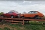 Datsun 280Z Abandoned on a Field Shares Trailer With a British Legend