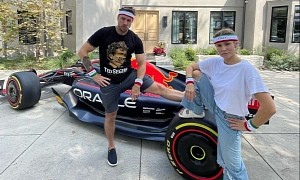 Dax Shepard Has a Red Bull Racing Car in His Driveway, Because Why Not