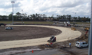 Daytona Dirt Track Construction in Progress