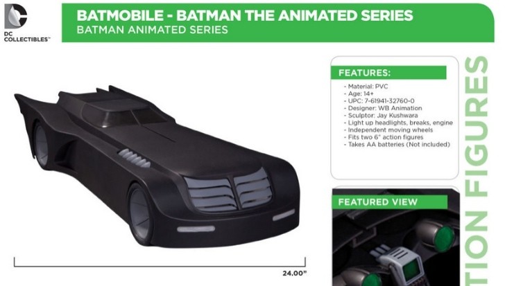 DC Collectibles to Release 24-Inch Long Batmobile from the Animated Series 