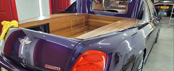 DC Customs UK Bentley Flying Spur "Decadence" pickup truck build project is complete