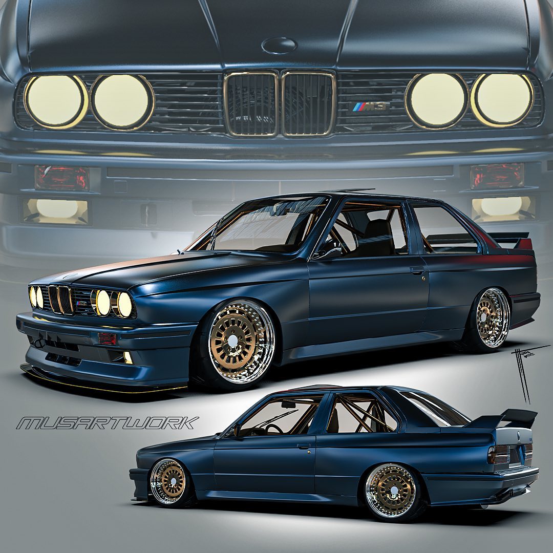 Deep Blue With Digital Copper Accents E30 BMW M3 Shows It's Hip to