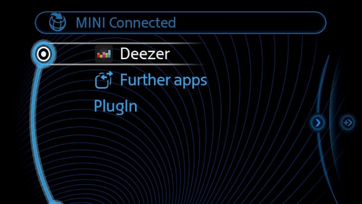 Deezer App on the MINI Navigation Screen