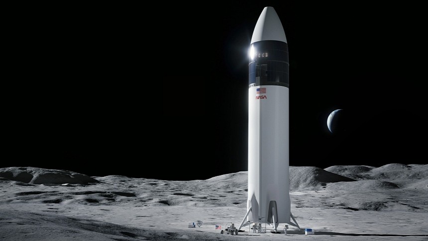SpaceX Starship HLS on the Moon 