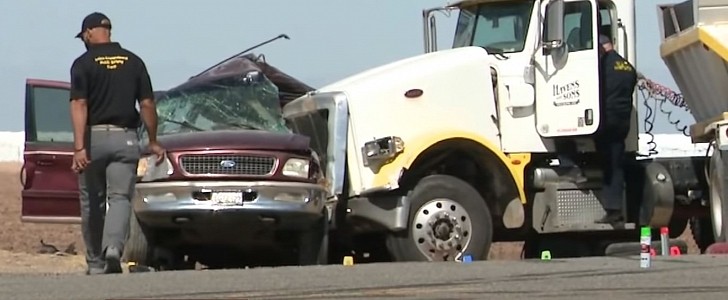 An SUV carrying 25 people was T-boned by a semi in California, and it turned into a tragedy
