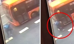 Delivery Guy Falls Off His Bike, Walks Straight Into Moving Bus