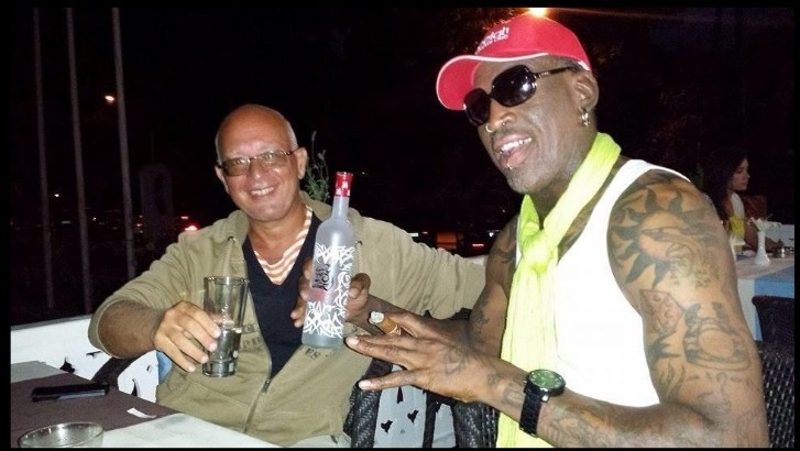 Dennis Rodman partying with Dartz' boss