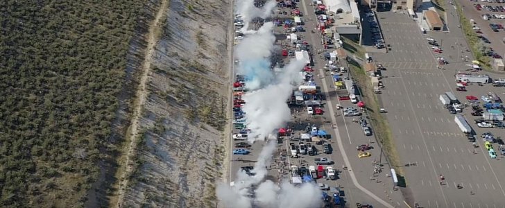170 cars attempt to break Guinness World Record for largest simultaneous burnout, fail on a technicality
