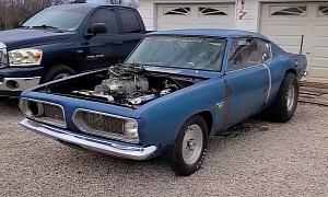 Derelict 1968 Plymouth "BarelyCuda" Is a Vintage Dragster in Disguise, Sounds Vicious