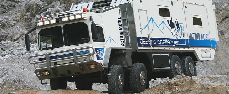 The Desert Challenger is the biggest all-wheel RV built on the chassis of a MAN truck used to carry missiles