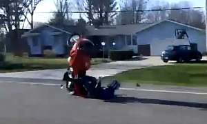 Determined Rider Wheelie Crash