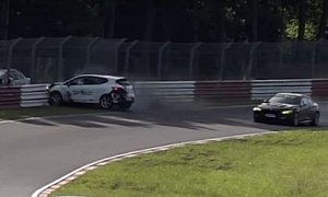 Did This BMW M4 Push a Renault Clio RS into the Nurburgring Barrier?