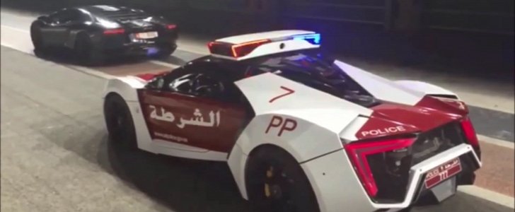 The video hints that the Lykan Hypersport Police Car Pulled Over a Flame Throwing a Lamborghini Aventador. Either way, that sound is amazing