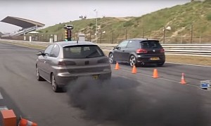 Diesel Seat Ibiza Drag Racing Is a Sight to See... Once the Smoke Clears