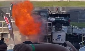 Diesel Truck Engine Explodes in the Quest for 3,000 HP, Spectators at Great Risk