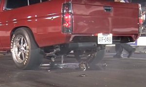 Differential Explodes at Drag Strip, Punctures Gas Tank at Texan Racing Event