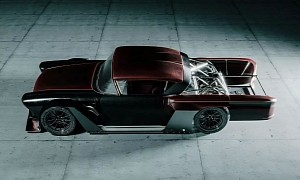 Digital 1958 Chevy Bel Air Impala Restomod Seems to Imply That It’s a Feisty Hybrid