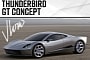 Digital Ford Thunderbird GT Concept Hypothetically Proposes a Mid-Engine C8 Corvette Rival