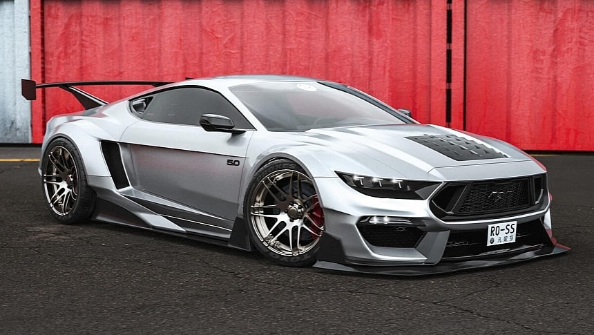 Ford Mustang GT mid-engine rendering by rostislav_prokop
