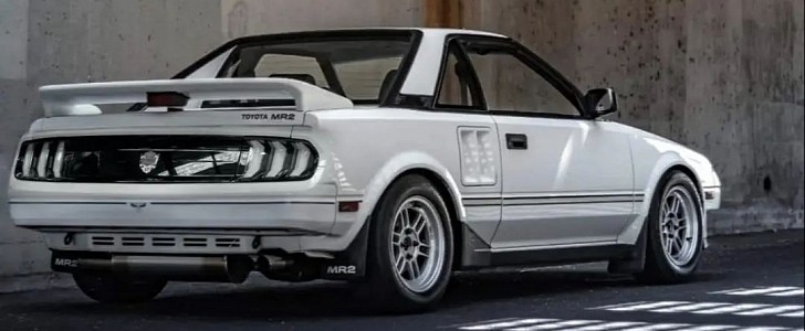 Toyota MR2 x S550 Mustang mashup rendering by photo.chopshop