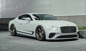 Digitally Stanced Bentley Continental GT Feels Right at JDM Home on Vintage TE37s