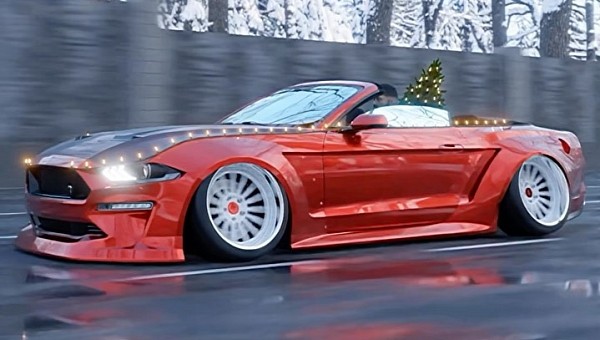 Ford Mustang Convertible CGI Christmas by jdmcarrenders 