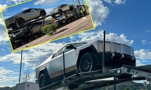 Dirty Tesla Cybertrucks Spotted on Hauler Look Stunning, but Can't Hide Panel Gaps