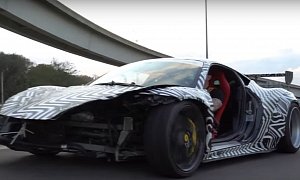 Dismantled Ferrari 458 with Broken Nose Goes Street Drifting in Florida
