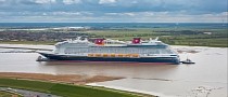 Disney's First Triton-Class Cruise Ship Leaves Its Shed, Prepares for Sea Trials