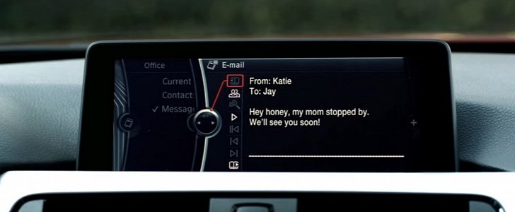 BMW iDrive system reading e-mail