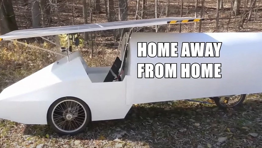 DIY trike camper has unlimited range thanks to roof-mounted solar panels 
