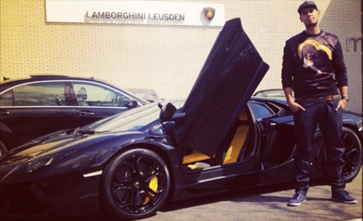 DJ Afrojack With His Lamborghini Aventador