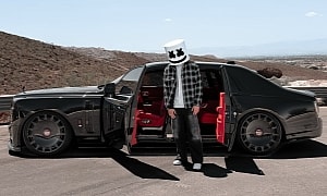 DJ Marshmello's Latest Ride Isn't White But a Black Over Red Mansory Rolls-Royce Phantom