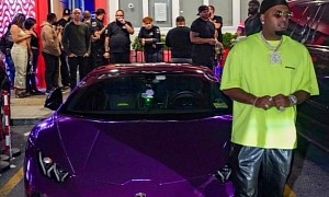 DJ SpinKing Subtly Matches His Purple Lamborghini Huracan With Green Accents