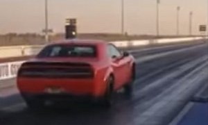 Dodge Challenger Demon Driver Pulls 9s 1/4-Mile Run With No Transbrake