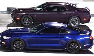 Dodge Challenger Drags Ford Mustang GT, Someone Needs to Speed Up the Frames