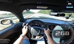 Dodge Challenger Flaunts Hemi Widebody on Autobahn, Bricks the Air at 167 MPH