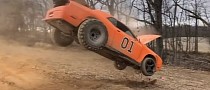 Dodge Challenger "General Lee" Jumps on Dirt Ramp, Takes It Like a Champ