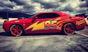 Dodge Challenger Gets Lightning McQueen Wrap for Muscle Glory